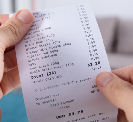 Scanned receipt